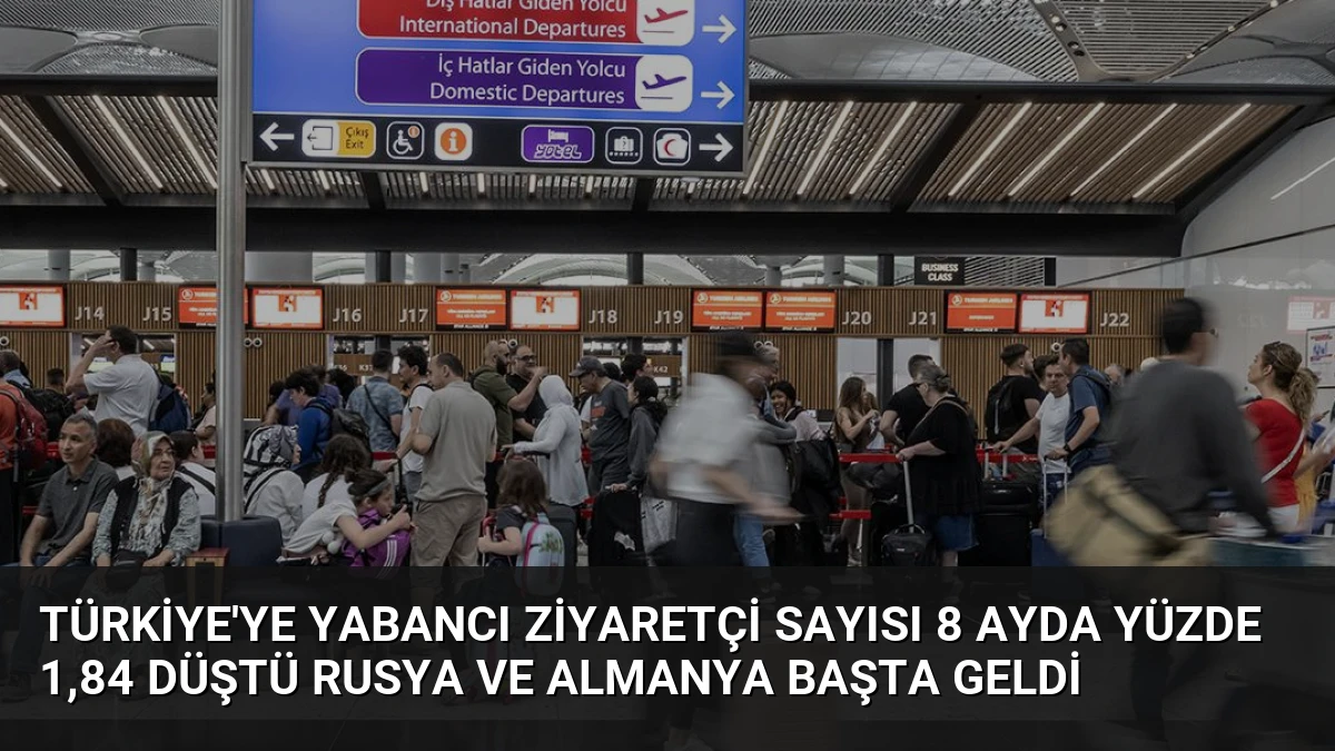 Türkiye’ye Yabancı Ziyaretçi Sayısı 8 Ayda Yüzde 1,84 Düştü Rusya ve Almanya Başta Geldi